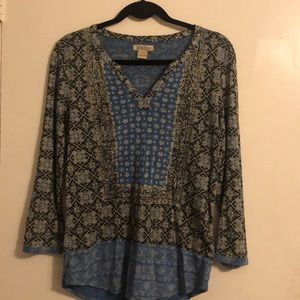 Lucky Brand Boho Blue Blouse